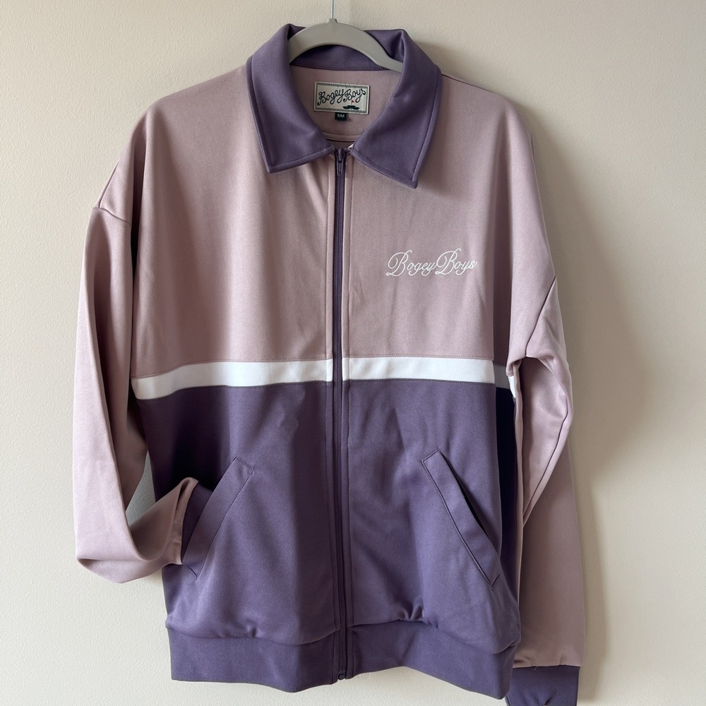 Bogey Boys Golf Zip Up Block Purple Men's Small Retro Golf 70's Inspired NEW
